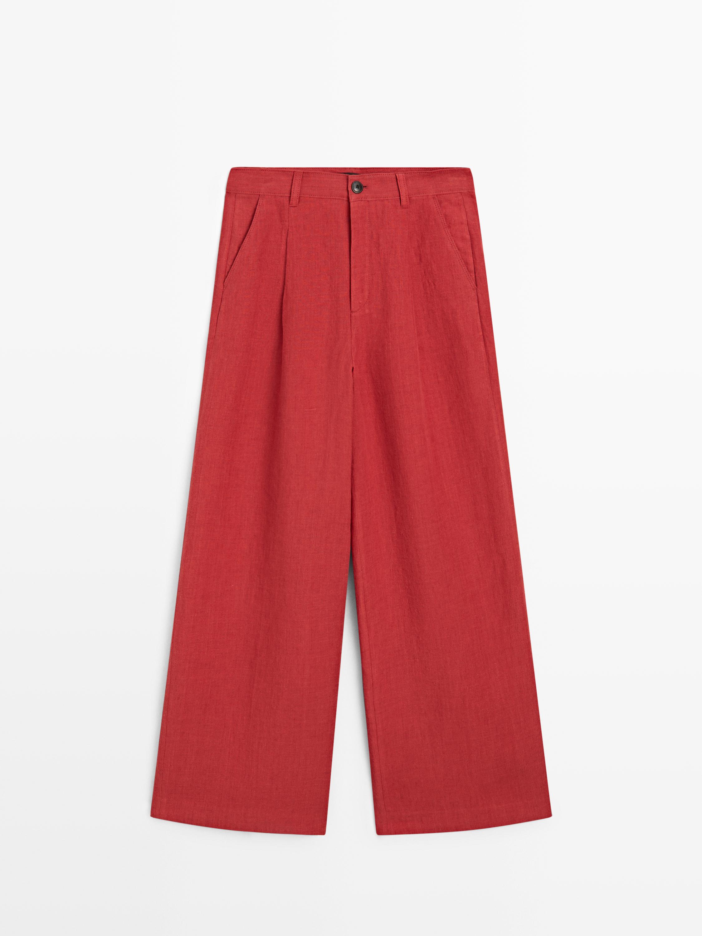 Loose fit linen trousers